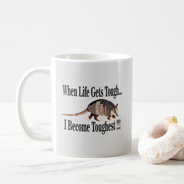 Armadillo Animal Inspirational  Coffee Mug (With Donut)