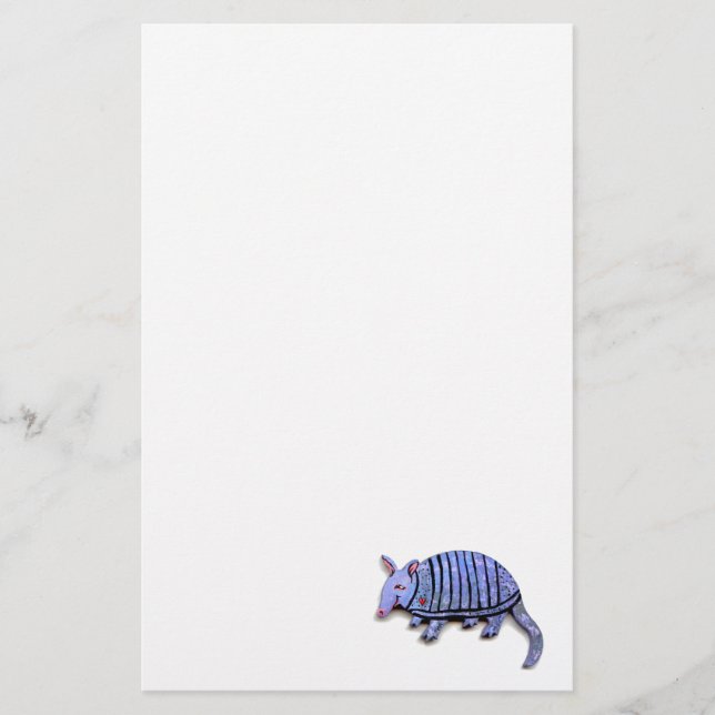 Armadillo art fun cute happy unique armadillos stationery (Front)