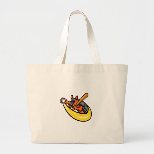 Image of Armadillo Baseball Mascot Large Tote Bag