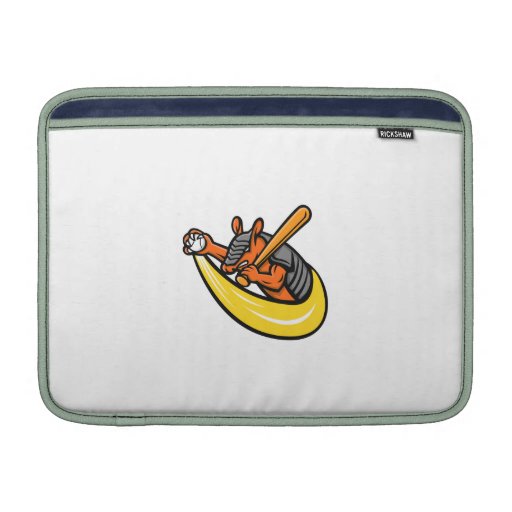 Image of Armadillo Baseball Mascot Macbook Sleeve