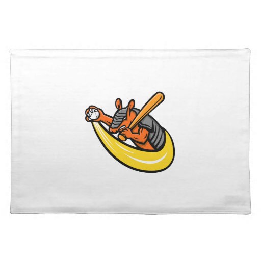 Image of Armadillo Baseball Mascot Placemat