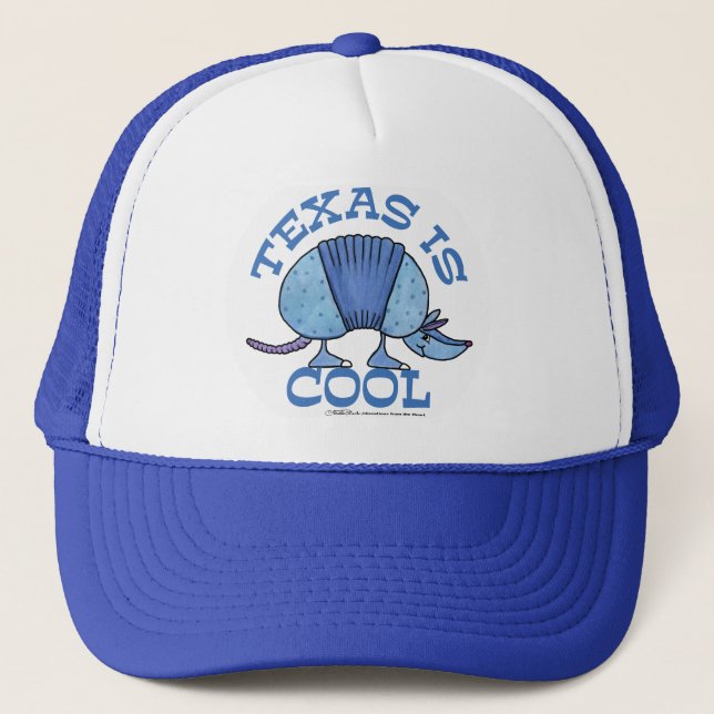 Armadillo Blue-Texas is Cool Trucker Hat (Front)