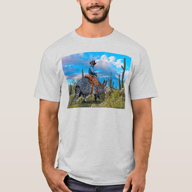 Armadillo Cactus Cowboy T-Shirt (Front)