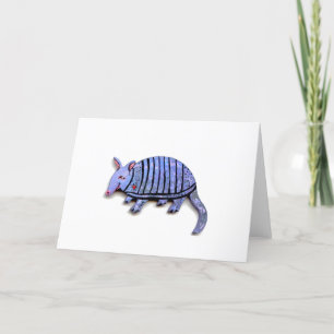 Armadillo card cute happy funky art trap