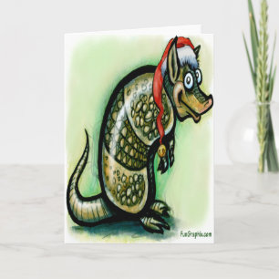Armadillo Christmas Holiday Card