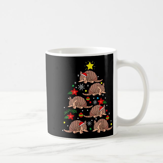 Armadillo Christmas Ornament Tree Funny Zookeeper  Coffee Mug (Right)