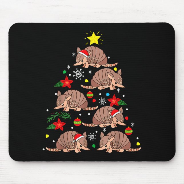 Armadillo Christmas Ornament Tree Funny Zookeeper  Mouse Mat (Front)