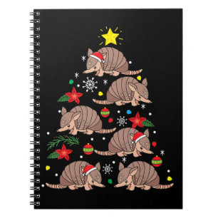 Armadillo Christmas Ornament Tree Funny Zookeeper Notebook