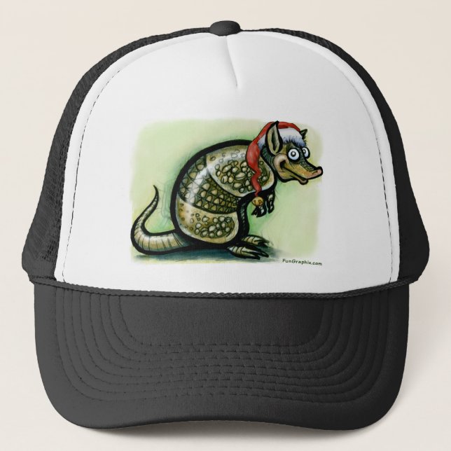 Armadillo Christmas Trucker Hat (Front)