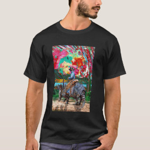 Armadillo Cowboy Sunset Lake Hawk Falcon Surreal A T-Shirt