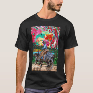 Armadillo Cowboy Sunset Lake Hawk Falcon Surreal A T-Shirt