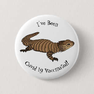 Armadillo girdled lizard cartoon illustration  6 cm round badge