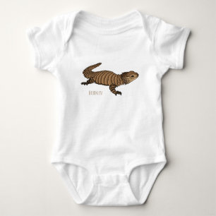 Armadillo girdled lizard cartoon illustration baby bodysuit
