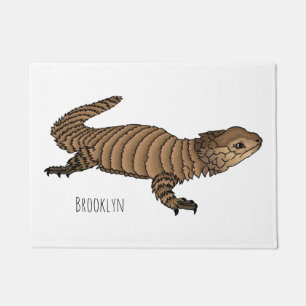 Armadillo girdled lizard cartoon illustration  doormat