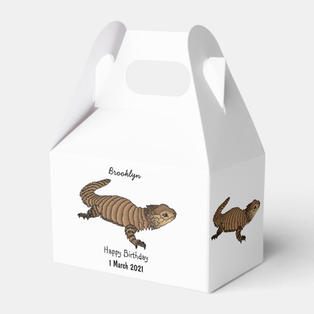 Armadillo girdled lizard cartoon illustration  favour box (Front Side)
