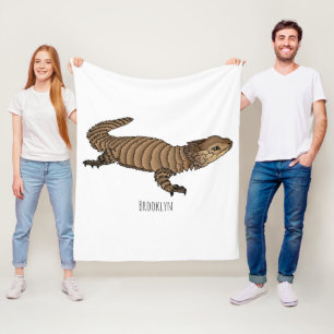 Armadillo girdled lizard cartoon illustration fleece blanket