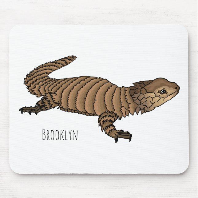 Armadillo girdled lizard cartoon illustration mouse mat (Front)
