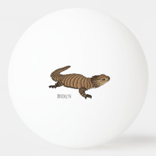 Armadillo girdled lizard cartoon illustration  ping pong ball