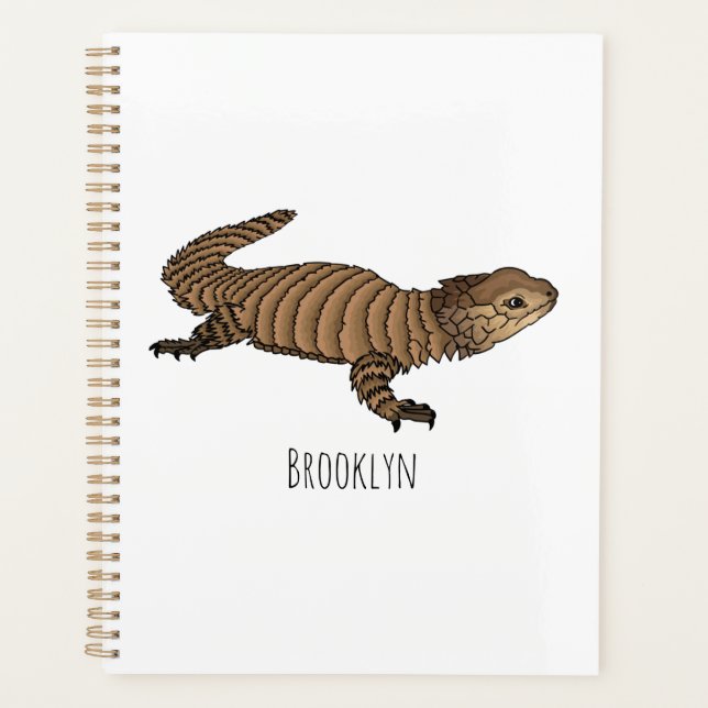 Armadillo girdled lizard cartoon illustration  planner (Front)