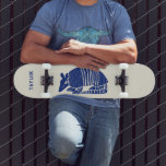 Armadillo Graphic Customised Personalised Skateboard<br><div class="desc">Ride in style with this skateboard that's ready personalised with your name or your own custom message. Features a simple and bold illustration of an armadillo in blue against a cream or ivory coloured background.</div>