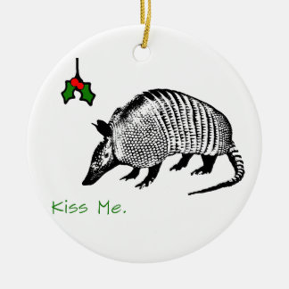 Armadillo Kiss Me Ceramic Tree Decoration