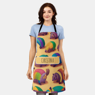 Armadillo Pastel Colorful Personalized Pattern Apron