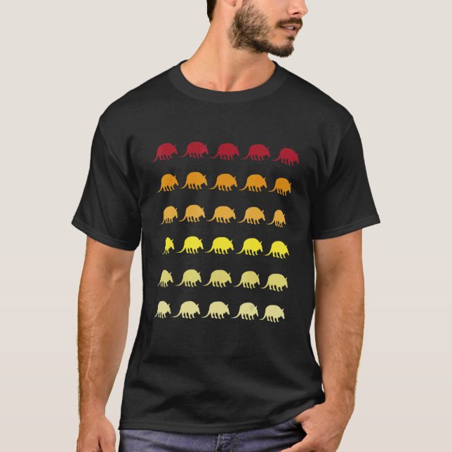 Armadillo Retro Animal Pattern T-Shirt (Front)