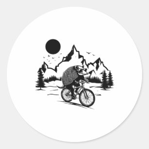 Armadillo Riding Bicycle Vintage Mountain Biking A Classic Round Sticker