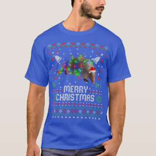 Armadillo Santa Hat Animal Christmas Tree Lights H T-Shirt