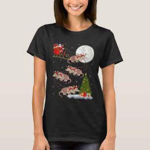 Armadillo Santa Sleigh Flying Funny Magical Christ T-Shirt