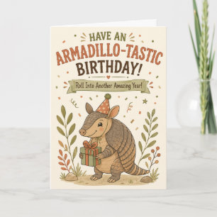 Armadillo-Tastic Birthday Funny Cute Armadillo Car Card