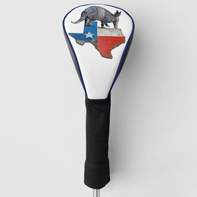 Armadillo Texas State Flag Map Golf Head Cover (Front)