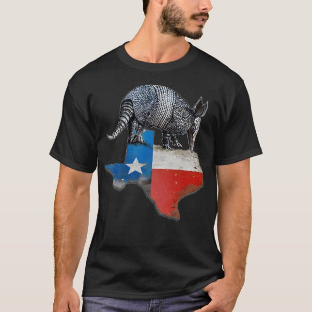 Armadillo Texas State Flag T-Shirt (Front)