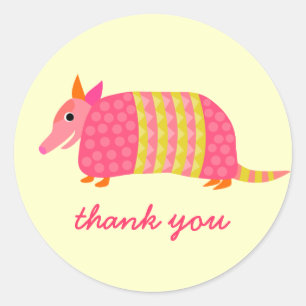 Armadillo Thank You sticker