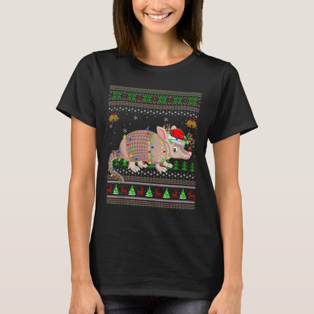 Armadillo Ugly Christmas Sweaters Holiday Santa Cu (Front)