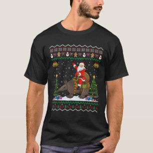 Armadillo Ugly Xmas Gift Santa Riding Armadillo Ch T-Shirt