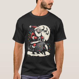Armadillo Ugly Xmas Gift Santa Riding Armadillo T-Shirt