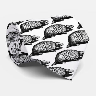 Armadillo Vintage Wild Animal Portrait Tie