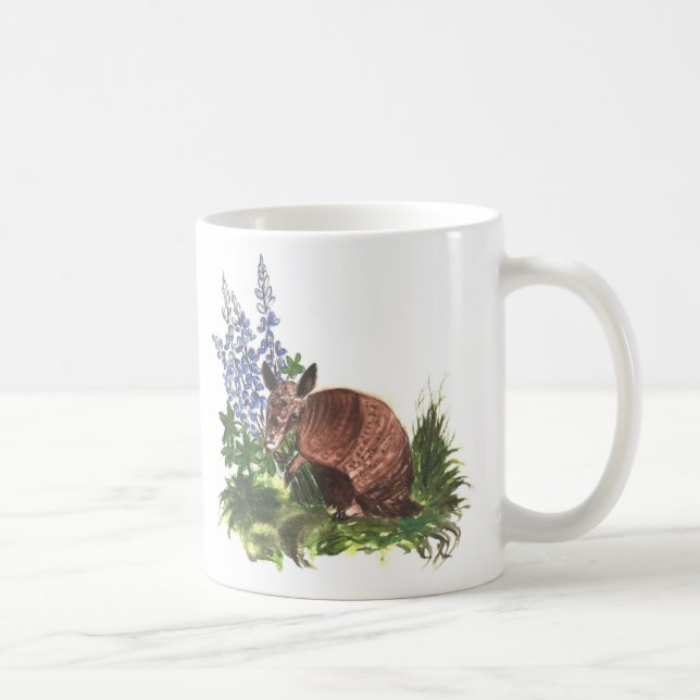 Armadillo with Bluebonnets Coffee Mug (Right)