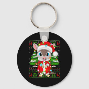 Armadillo Xmas Sweater Style Ugly Santa Armadillo Key Ring