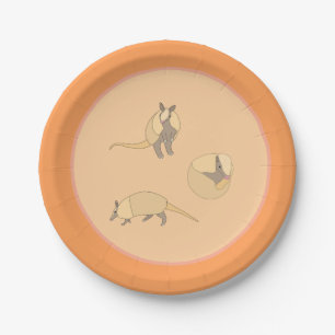Armadillos paper plate