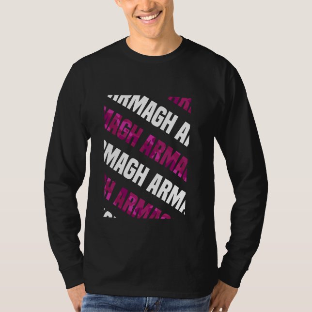 Armagh Camo Pattern Pink Camouflage T-Shirt (Front)