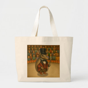 Armand, armadillo ringmaster large tote bag