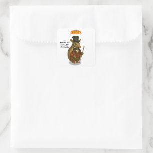 Armand, armadillo ringmaster square sticker