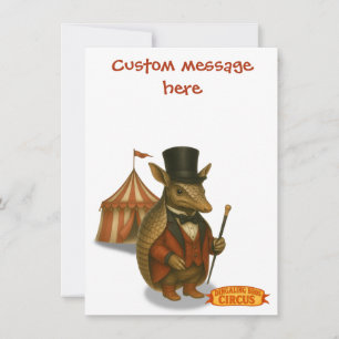 Armand, armadillo ringmaster thank you card