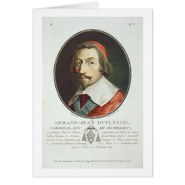 Armand Jean Duplessis, Cardinal, Duc de Richelieu (Front)
