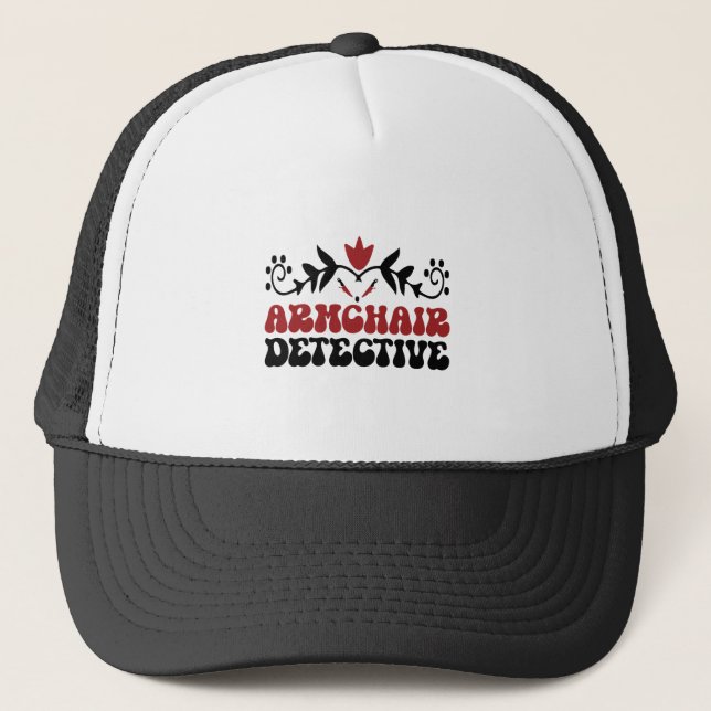 Armchair detective trucker hat (Front)