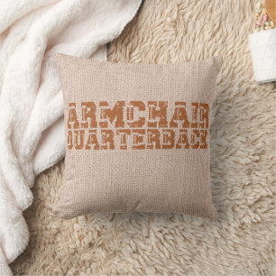 Armchair Quarterback Football Typography Cushion