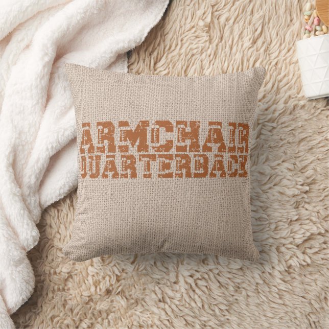 Armchair Quarterback Football Typography Cushion (Blanket)