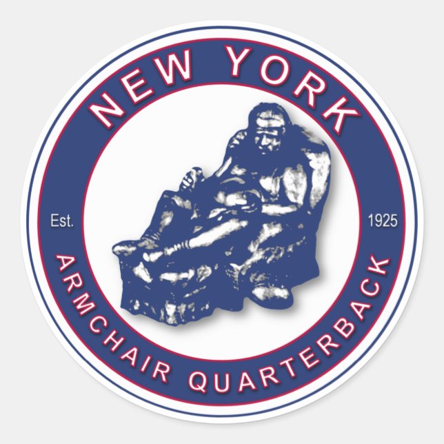 Armchair Quarterback - New York Football Classic Round Sticker (Front)